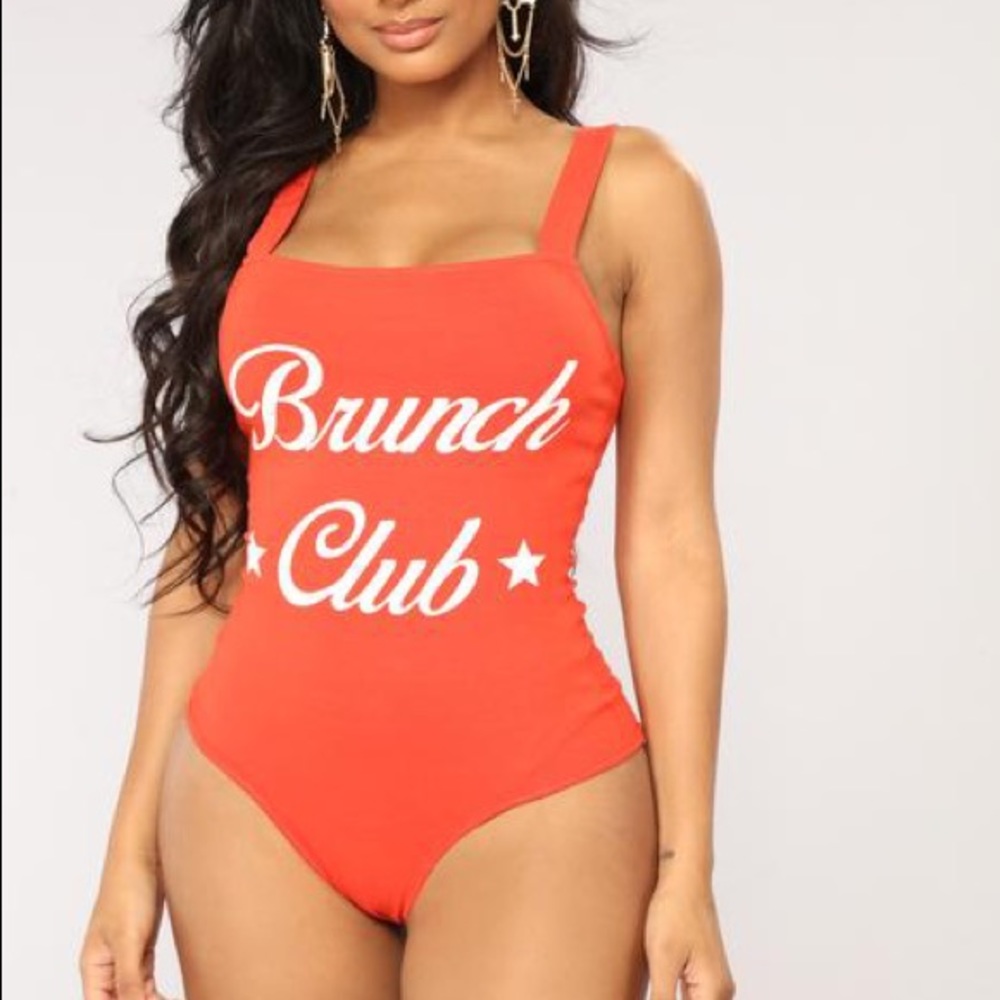 NWT Fashion Nova “Brunch ⭐️Club⭐️ ”Bodysuit
